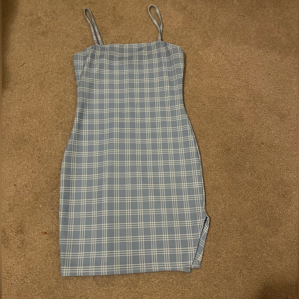 Cute Light Blue Tight Fit Mini Dress